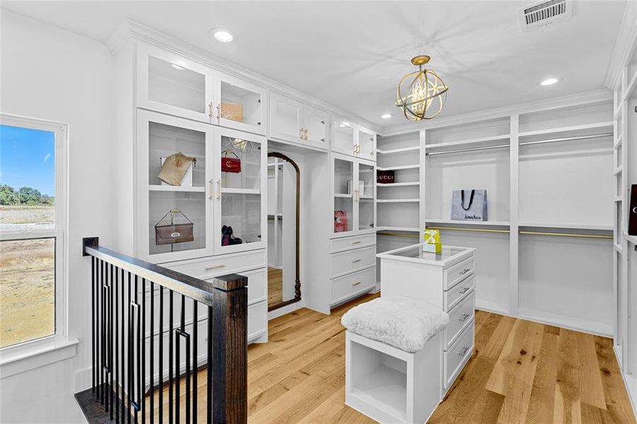 Her closet located of his closet on the 2nd floor. Her closet located of his closet on the 2nd floor.