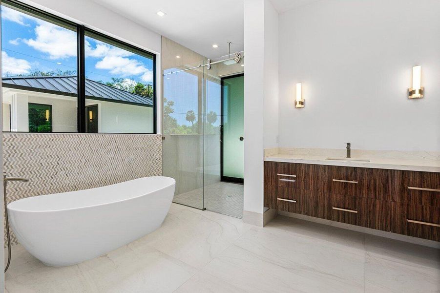 Furnished interior view inside a new home in , Delray Beach (Image 46).