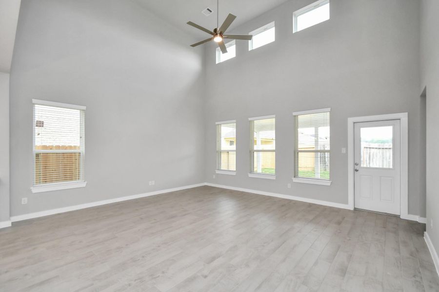Large window allow for natural light to flood the space. Sample photo of completed home with similar plan. As built color and selections may vary. Sample photo of completed home with similar floor plan. Actual colors and selections may vary.