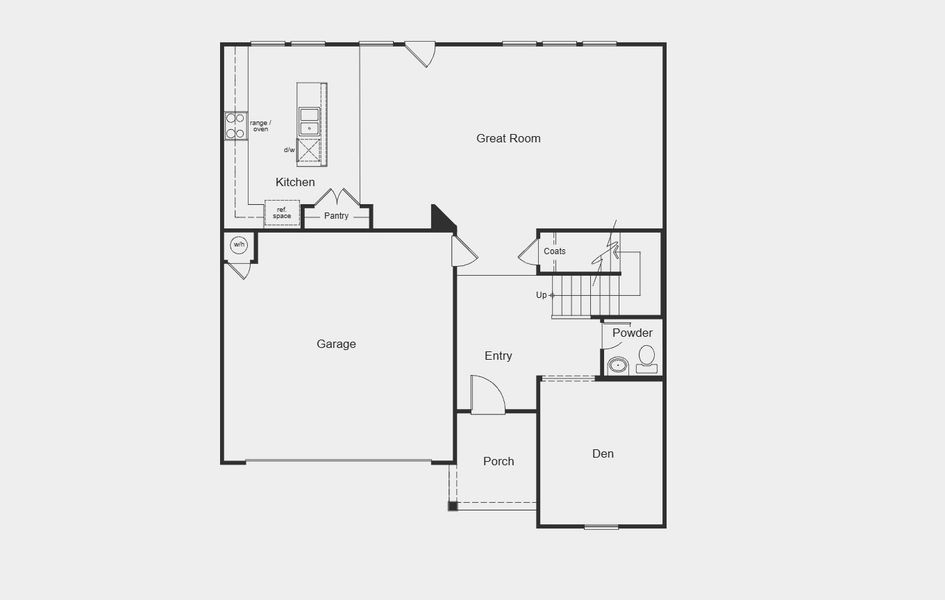2D floor plan layout for the 2444 Modeled by KB Home in Watermill-Classic Collection, Uhland, TX (Image 4).