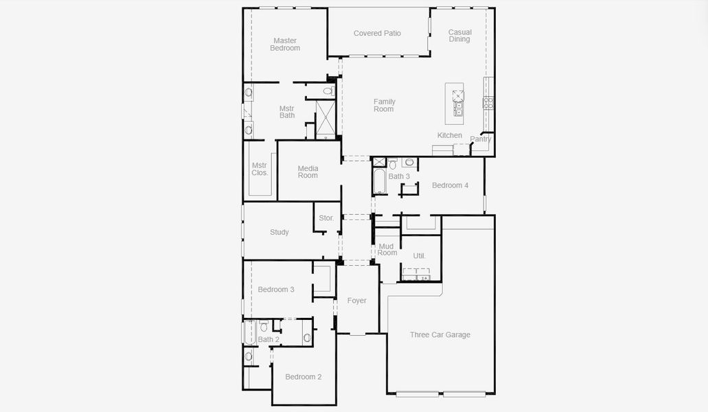2D floor plan layout for the Forest Hill by Coventry Homes in Solterra Texas 60', Mesquite, TX (Image 3).