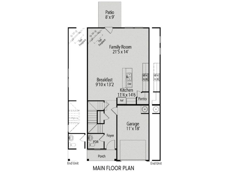 2D floor plan layout for the The Warren Exterior by Davidson Homes LLC in Springvale, Willow Spring, NC (Image 2). 2D floor plan layout for the The Warren Exterior by Davidson Homes LLC in Springvale, Willow Spring, NC (Image 2).