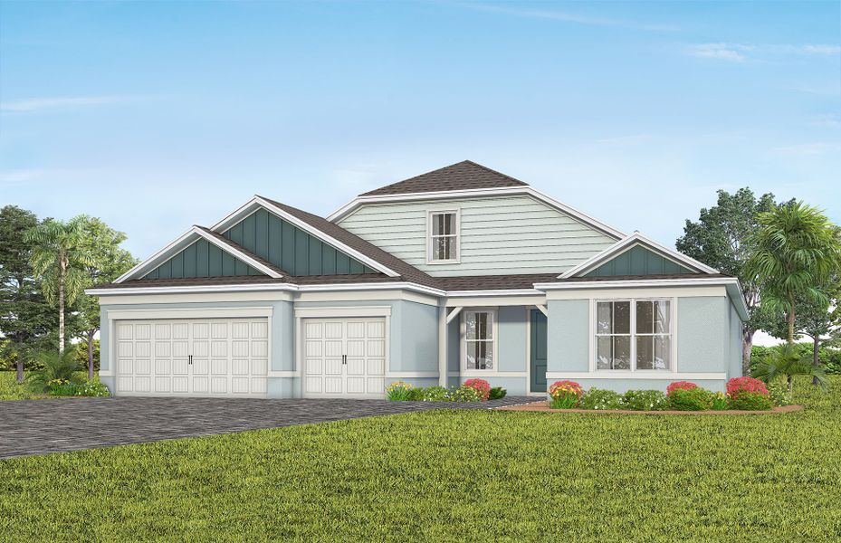 Representative exterior photo of a completed home built from the Stellar Grand by Del Webb in Del Webb Lakehaven, Clermont, FL (Image 15).