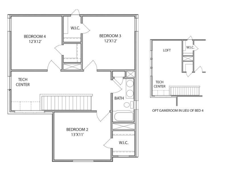 2D floor plan layout for the Addington by Century Communities in Audubon, Magnolia, TX (Image 3). 2D floor plan layout for the Addington by Century Communities in Audubon, Magnolia, TX (Image 3).