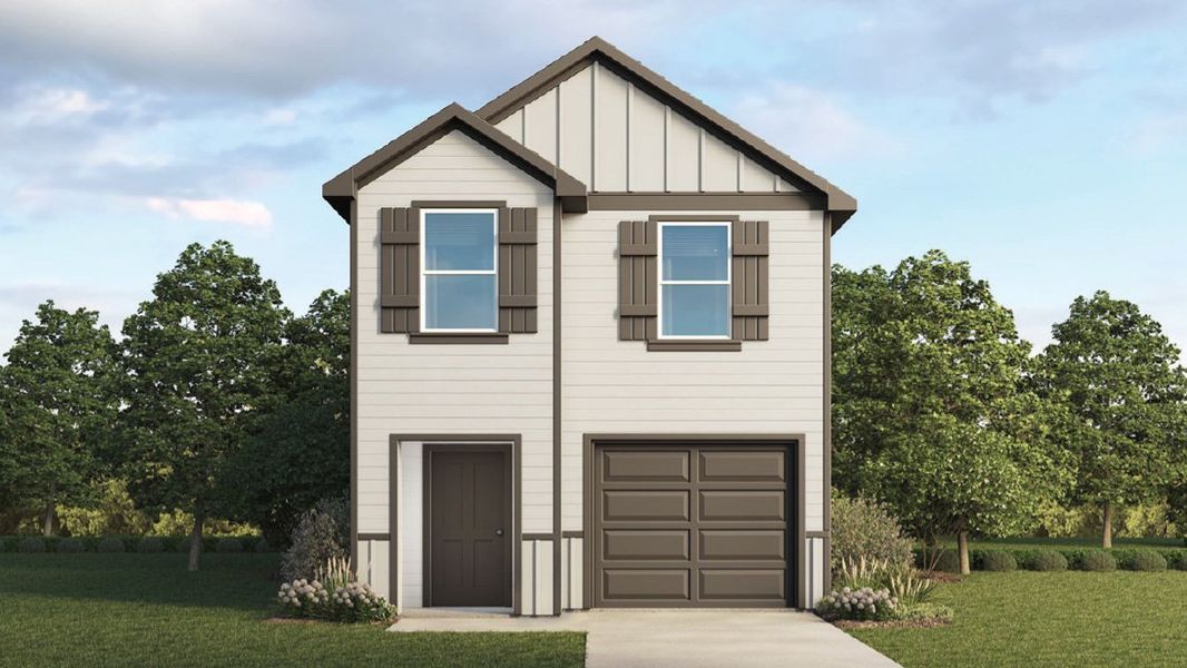 Representative exterior photo of a completed home built from the The Altaria by D.R. Horton in Seneca Trails, Leon Valley, TX (Image 23).