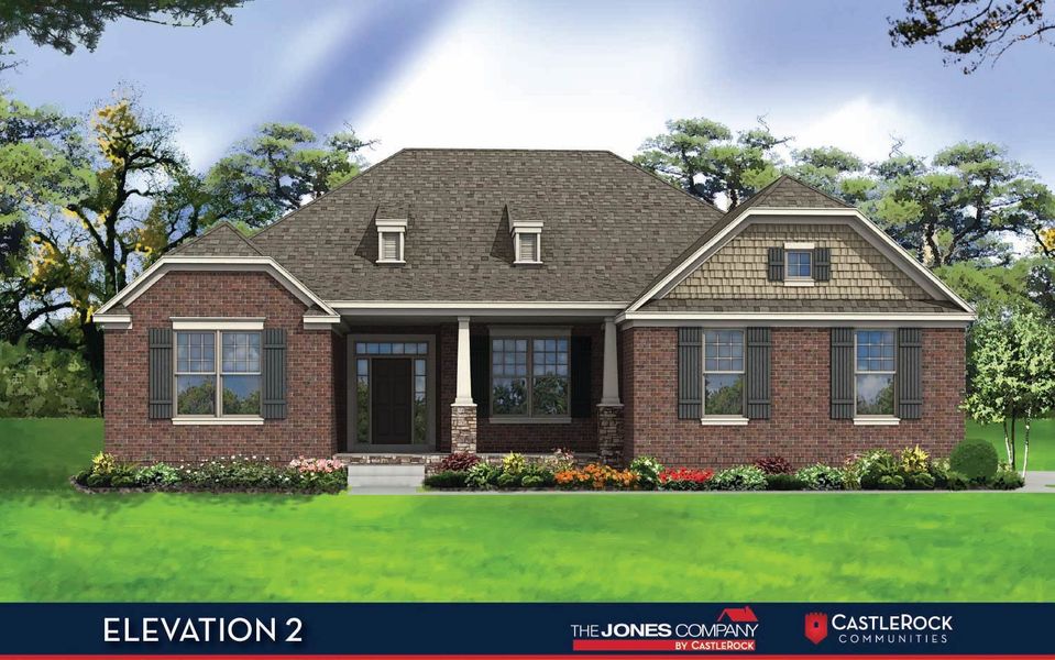 Representative exterior photo of a completed home built from the Danbury IV by CastleRock Communities in Belvoir, Fairview, TN (Image 1).