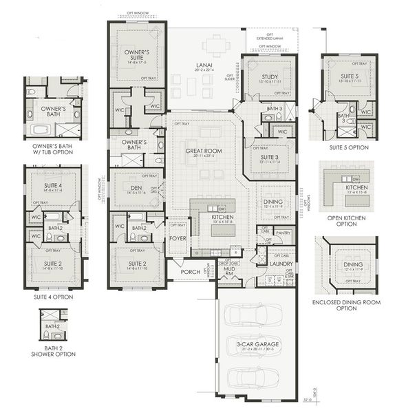 2D floor plan layout for the Portside by Homes by Towne in Shellstone at Waterside, Sarasota, FL (Image 4).