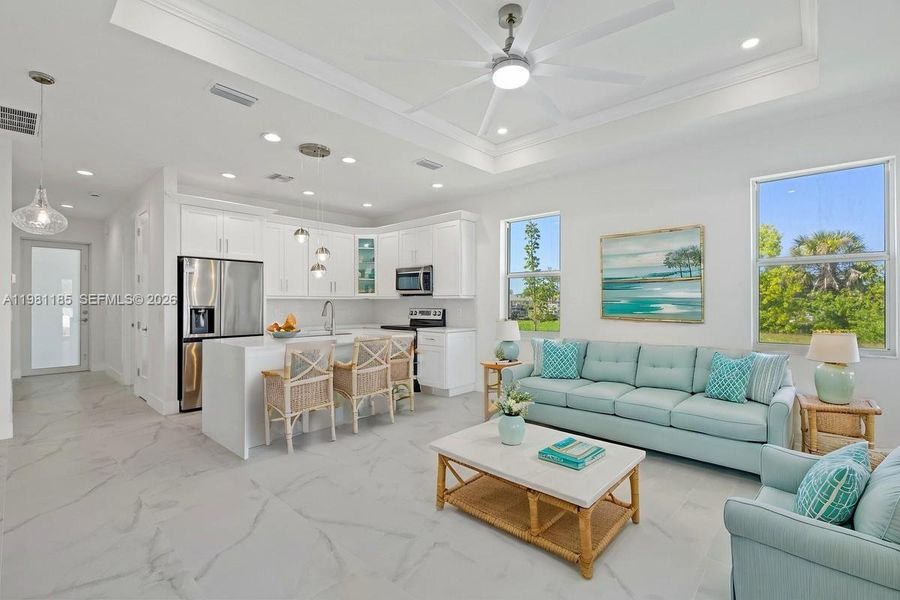 Furnished interior view inside a new home in , Cape Coral (Image 10). Furnished interior view inside a new home in , Cape Coral (Image 10).