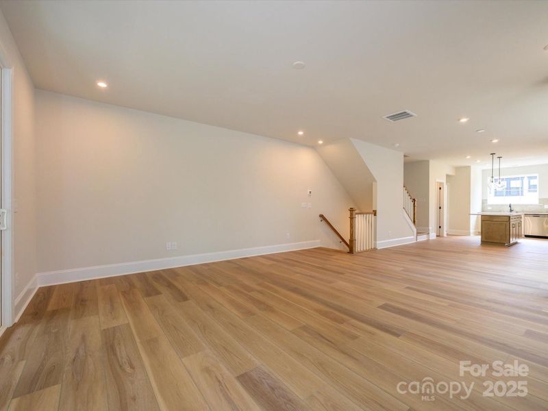 Large Great Room Leading to Dining Space and Kitchen.