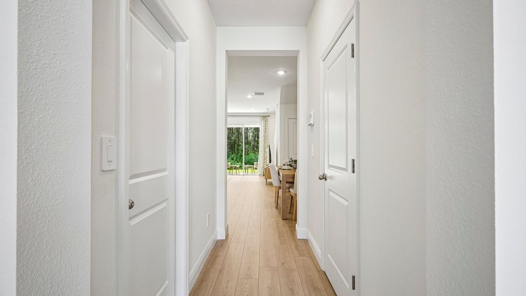 Representative unfurnished interior of a home built from the Ballantyne by D.R. Horton in Sanctuary at Citrus Park Townhomes, Tampa (Image 20). Representative unfurnished interior of a home built from the Ballantyne by D.R. Horton in Sanctuary at Citrus Park Townhomes, Tampa (Image 20).