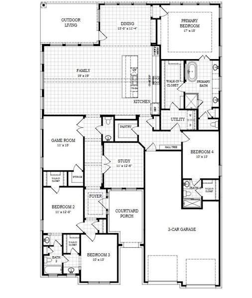 Image 12 representing the Draco by Chesmar Homes in The Grove at Blackhawk, Pflugerville, TX.