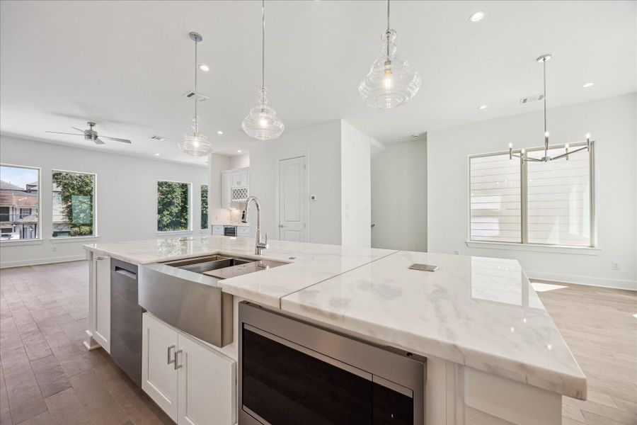 Marble Island Has Different Veining and Colors for Maximum Interest.