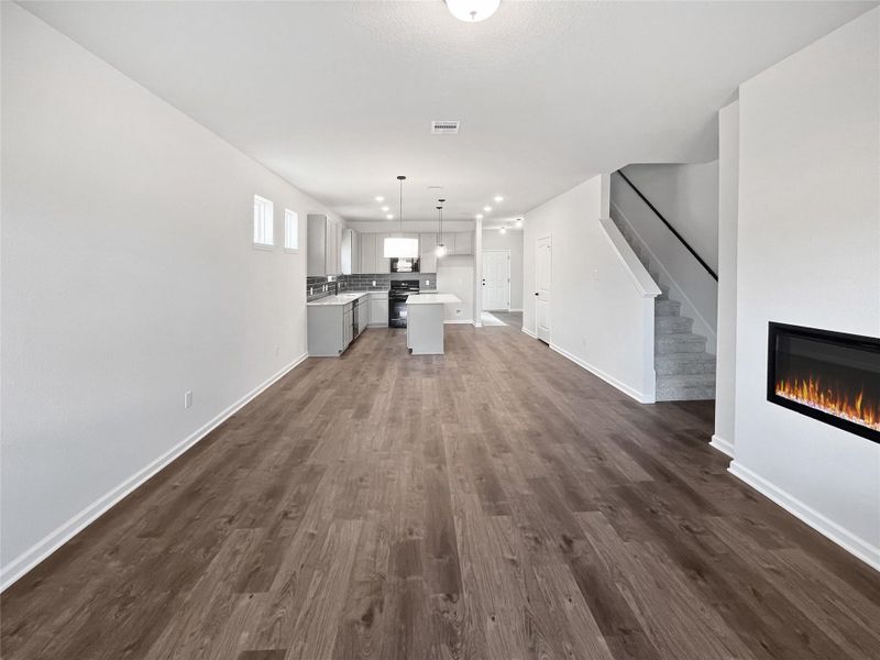 The Davenport II- Family Room with Linear Fireplace The Davenport II- Family Room with Linear Fireplace