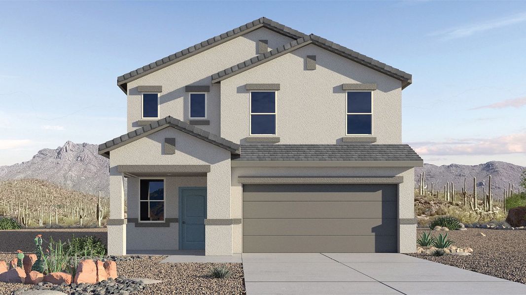Representative exterior photo of a completed home built from the Madison by D.R. Horton in Coronet at Gladden Farms, Marana, AZ (Image 1).