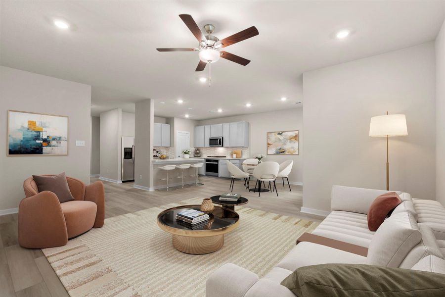 Furnished interior view inside a new home in Westridge Cove 50', Conroe (Image 9).