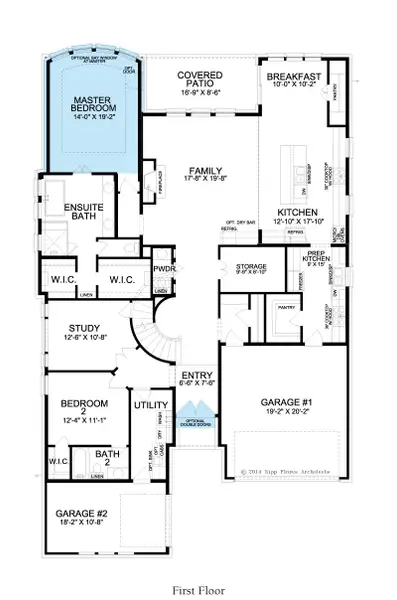 2D floor plan layout for the Diana by Landon Homes in Dominion Estates, Frisco, TX (Image 7).