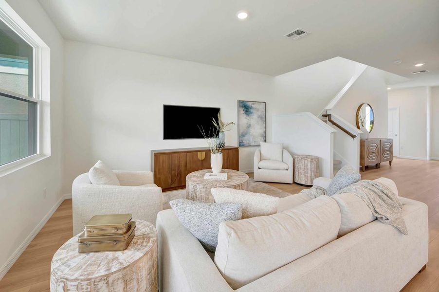 Representative furnished interior of a home built from the The Marco by David Weekley Homes in Persimmon Place – Garden Series, Wesley Chapel (Image 5).