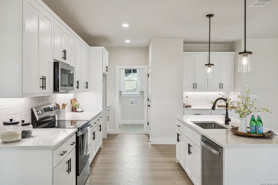 Furnished interior view inside a new home in , Fischer (Image 7).