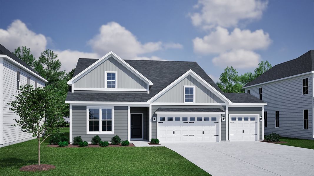 Representative exterior photo of a completed home built from the Goodwin - Vanguard Collection by Mungo Homes in Ovation at Sweetbrier, Durham, NC (Image 2).