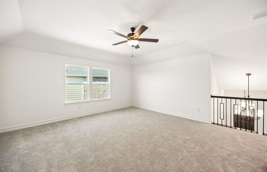 Spacious game room on second level
