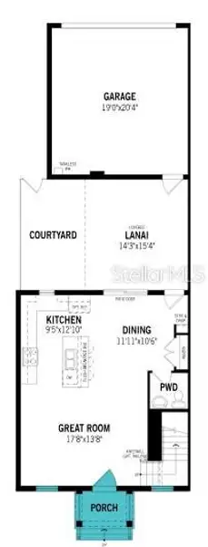 2D floor plan layout of this home in Celebration, Celebration, FL (Image 3).
