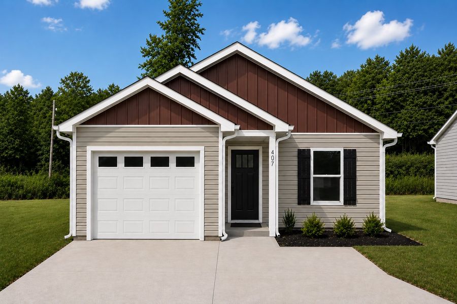 Representative exterior photo of a completed home built from the Kline by Enchanted Homes in Arcadia Village, Spartanburg, SC (Image 17).