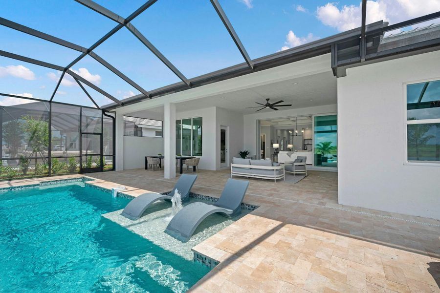 2D floor plan layout for the Mariposa by GHO Homes in Belterra, Port St. Lucie, FL (Image 51).