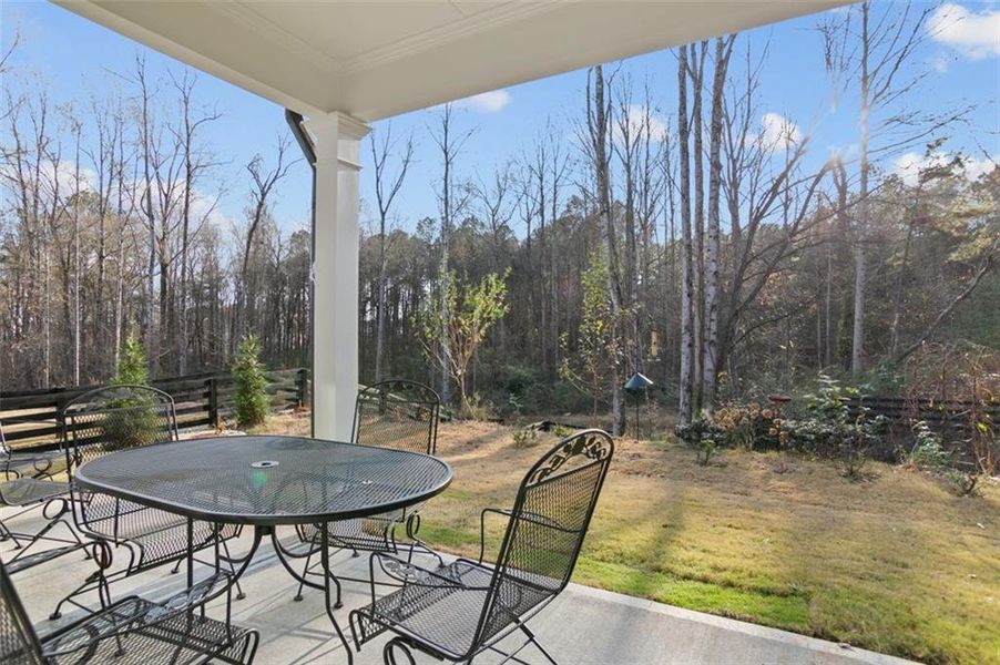 Exterior details and patio area of a home in Hillside Manor, Powder Springs (Image 3).