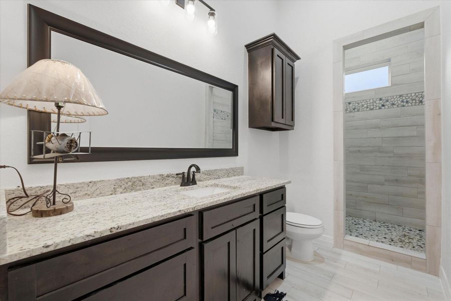 Secondary bathroom with walk-in shower