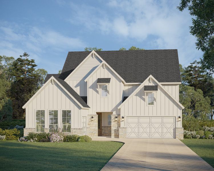 Plan 1634 Elevation E w/ Stone Plan 1634 Elevation E w/ Stone