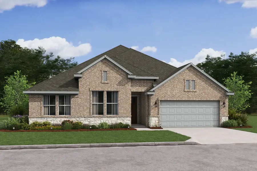 Representative exterior photo of a completed home built from the Frankfurt by K. Hovnanian® Homes in Westland Ranch, League City, TX (Image 2). Representative exterior photo of a completed home built from the Frankfurt by K. Hovnanian® Homes in Westland Ranch, League City, TX (Image 2).