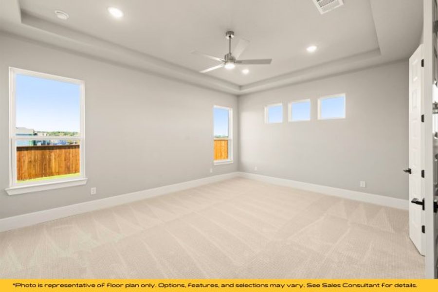 Representative unfurnished interior of a home built from the Tahoe by Stonefield Homes in Heath Golf and Yacht Club, Rockwall (Image 45).