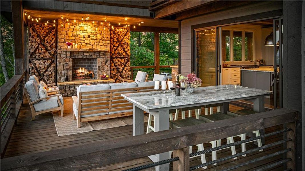 Exterior details and patio area of a home in , Mineral Bluff (Image 26).
