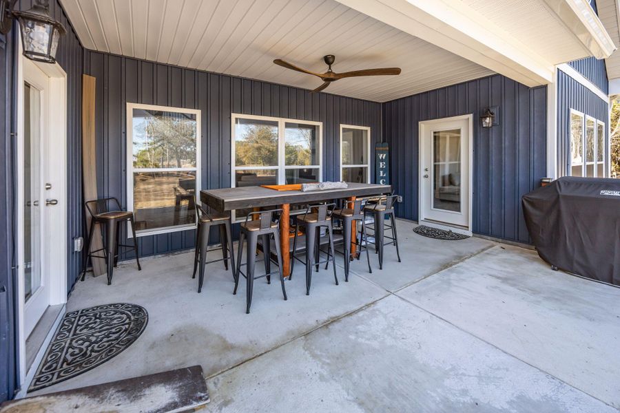 Exterior details and patio area of a home in , Meggett (Image 22).