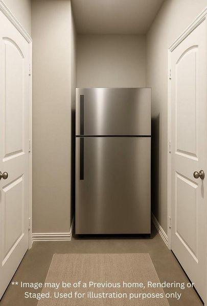 Added space for an extra fridge, freezer or storage space. *Fridge pictured is not included Added space for an extra fridge, freezer or storage space. *Fridge pictured is not included