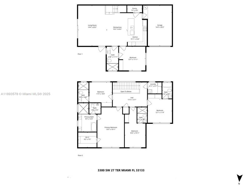2D floor plan layout of this home in , Miami, FL (Image 5).