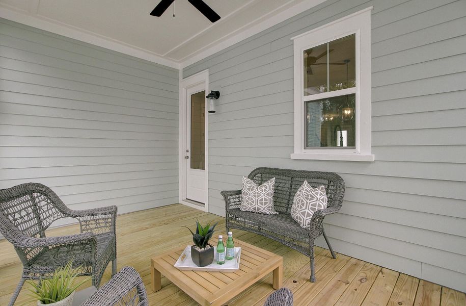 Exterior details and patio area of a home in Indigo Grove Single Family Homes, Johns Island (Image 23).