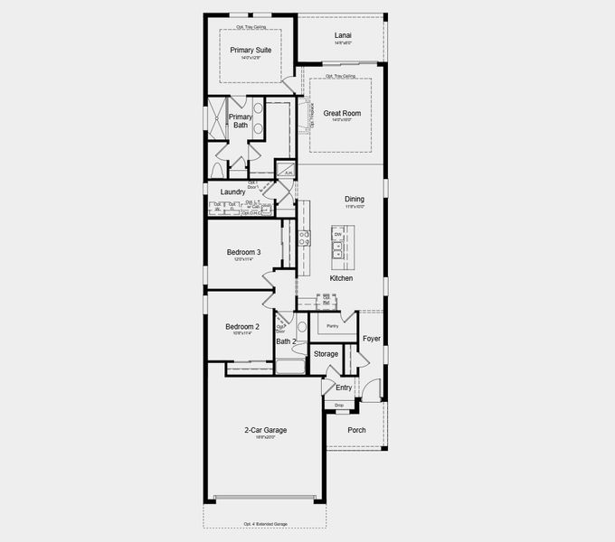2D floor plan layout for the Vento by Taylor Morrison in Esplanade at Wellen Park, Englewood, FL (Image 3).