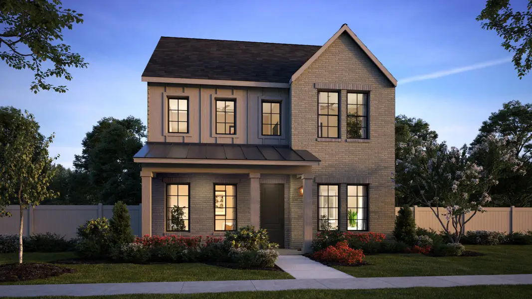 Representative exterior photo of a completed home built from the Valente by Normandy Homes in Hazelwood 40' Series, Frisco, TX (Image 2). Representative exterior photo of a completed home built from the Valente by Normandy Homes in Hazelwood 40' Series, Frisco, TX (Image 2).