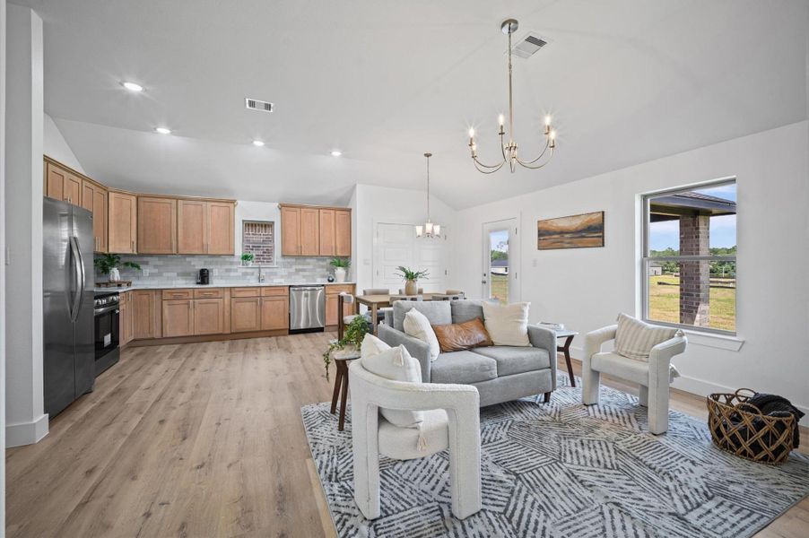 Furnished interior view inside a new home in , Willis (Image 10).