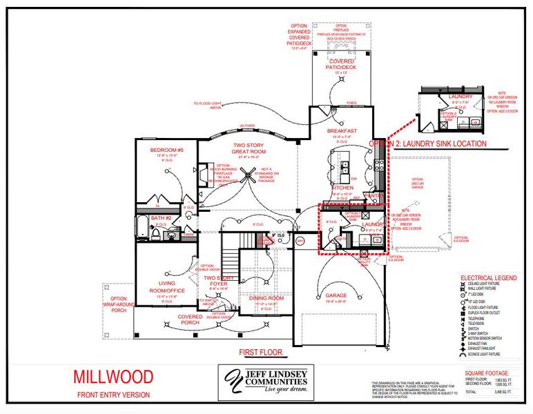 2D floor plan layout for the Millwood A by Jeff Lindsey Communities in Belle Hall, Newnan, GA (Image 2). 2D floor plan layout for the Millwood A by Jeff Lindsey Communities in Belle Hall, Newnan, GA (Image 2).