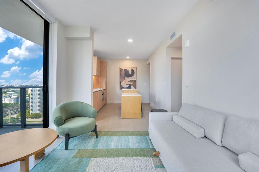 Furnished interior view inside a new home in , Miami (Image 9). Furnished interior view inside a new home in , Miami (Image 9).