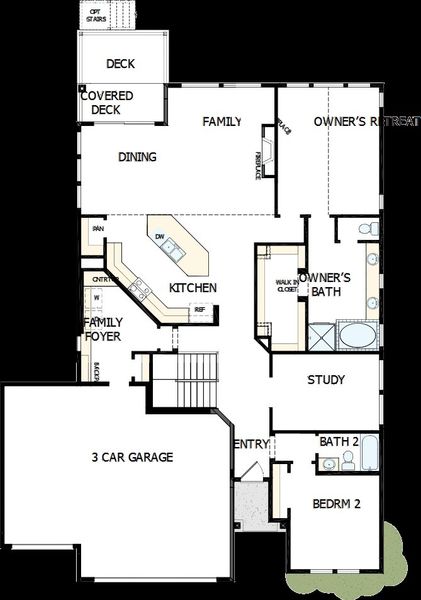 2D floor plan layout of this home in Cloverleaf - Pinnacle Collection, Monument, CO (Image 5).