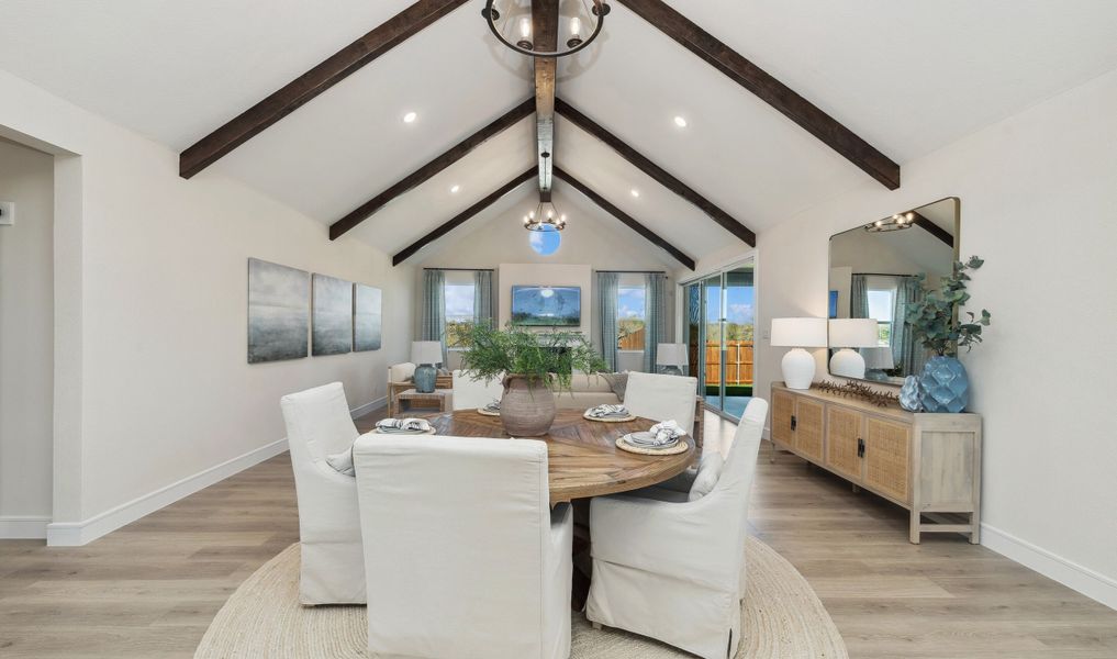 Dining area with gorgeous flooring