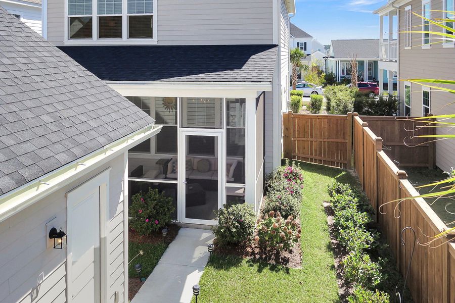 Exterior details and patio area of a home in Midtown at Nexton, Summerville (Image 26).