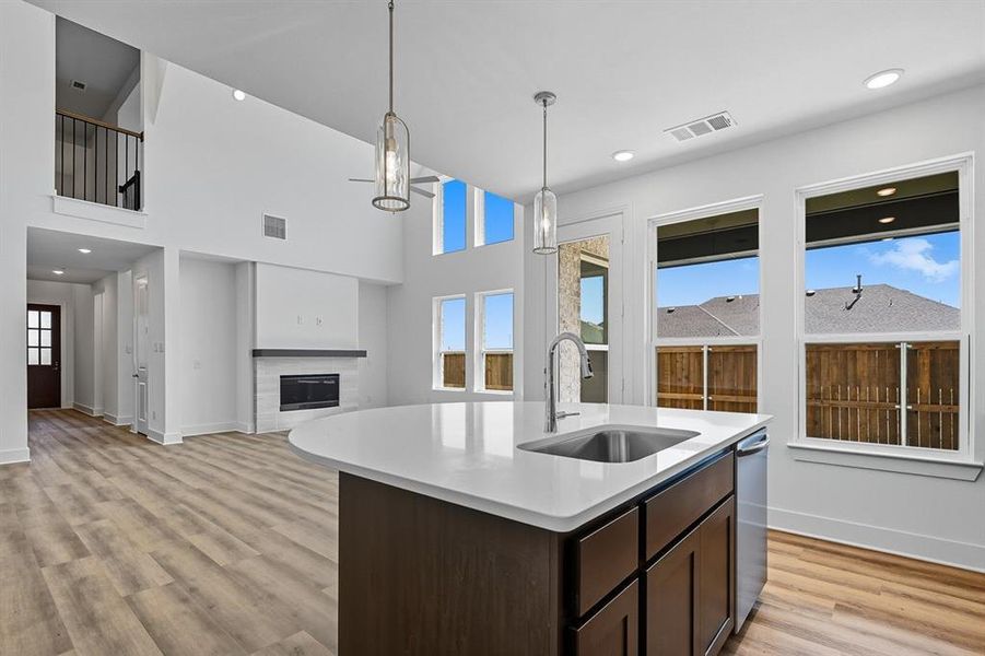 Furnished interior view inside a new home in Waterscape: 50ft. lots, Royse City (Image 9).