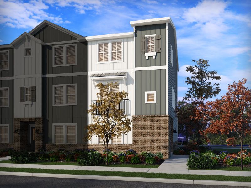 Representative exterior photo of a completed home built from the Aden by Meritage Homes in Meadows at Wilson Farms - The Heights Series, Fort Mill, SC (Image 1).