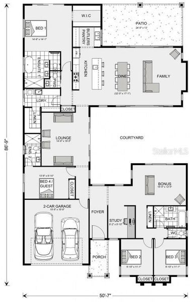 2D floor plan layout of this home in , Myakka City, FL (Image 3).