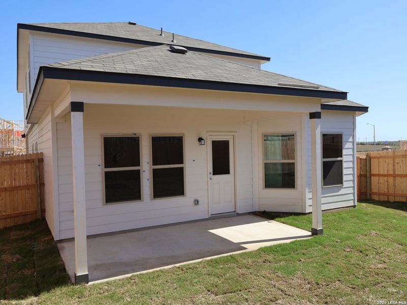 Exterior details and patio area of a home in Paloma Park, Converse (Image 22).