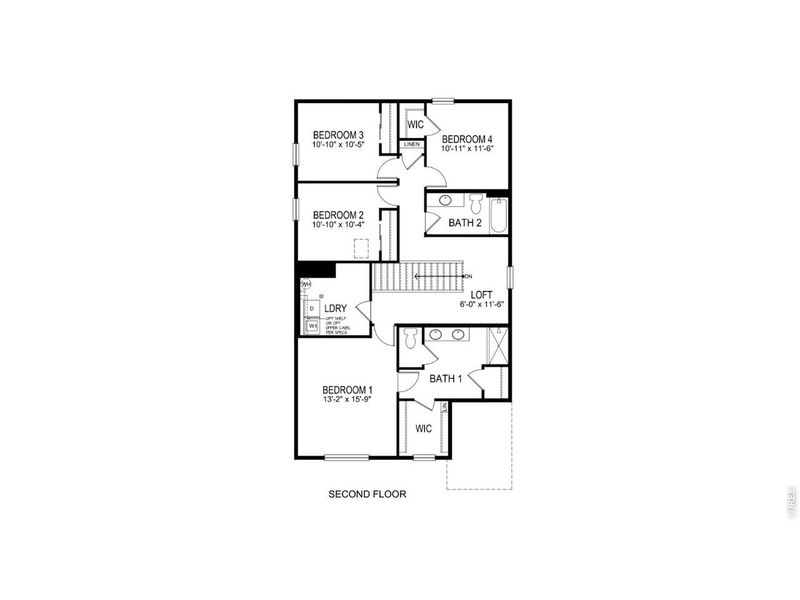2D floor plan layout of this home in Prairie Song, Windsor, CO (Image 3). 2D floor plan layout of this home in Prairie Song, Windsor, CO (Image 3).